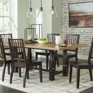 Charterton - Two-tone Brown - 7 Pc. - Rectangular Dining Table, 6 Side Chairs