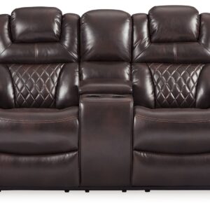 Warnerton - Chocolate - Pwr Rec Loveseat/Con/Adj Hdrst