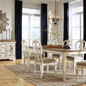 Realyn - White - 7 Pc. - Extension Table, 6 Ribbon Backed Side Chairs
