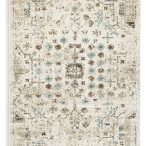Jossler - Ivory / Brown / Teal - Medium Rug