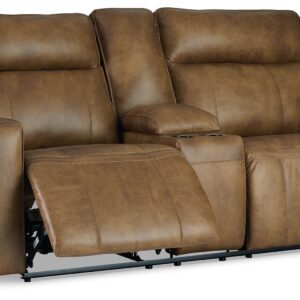 Game Plan - Light Brown - PWR REC Loveseat/Con/Adj HDRST