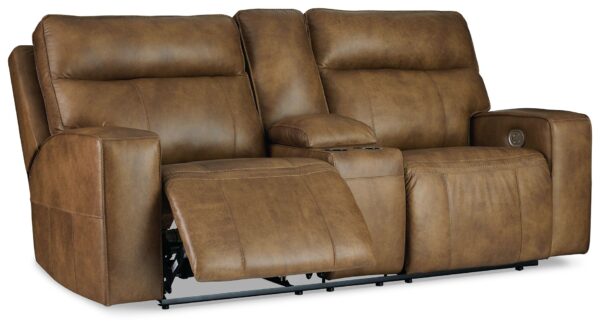 Game Plan - Light Brown - PWR REC Loveseat/Con/Adj HDRST