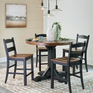 Valebeck - Multi - 6 Pc. - Counter Height Dining Table, 4 Barstools