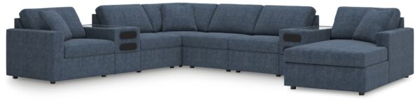 Modmax - Ink - 8-Piece Sectional With Raf Corner Chaise And Audio System Consoles