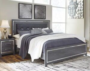 Lodanna - Gray - King Panel Bed With Roll Slats