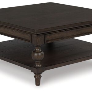 Veramond - Dark Brown - Square Cocktail Table