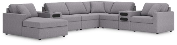 Modmax - Granite - 8-Piece Sectional With Audio System Console And Laf Corner Chaise