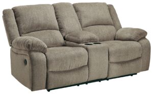 Draycoll - Light Gray - DBL Rec Loveseat w/Console