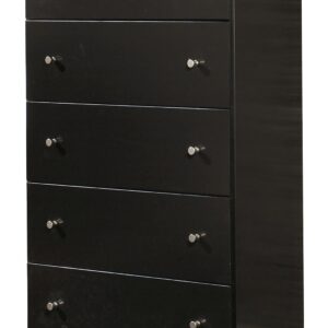Maribel - Black - Five Drawer Chest