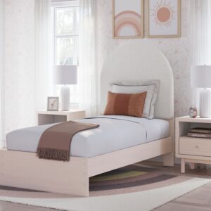 Wistenpine - Blush - Twin Upholstered Panel Bed