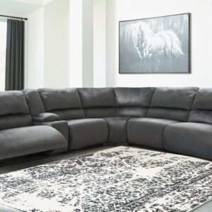 Clonmel - Charcoal - 6-Piece Reclining Sectional