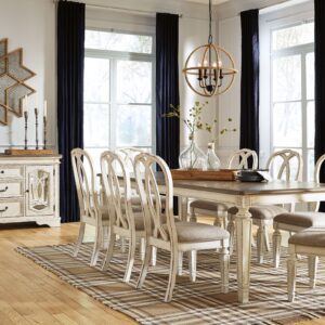 Realyn - White - 9 Pc. - Extension Table, 8 Ribbon Back Side Chairs