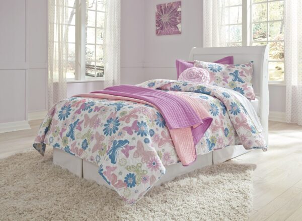 Anarasia - White - Twin Sleigh Headboard with Bolt on Bed Frame