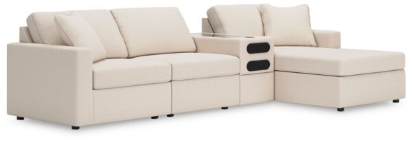 Modmax - Oyster - 4-Piece Sectional With Raf Corner Chaise And Audio Console