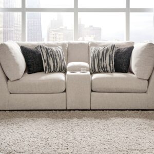 Kellway - Bisque - Loveseat with Console 3 Pc Sectional
