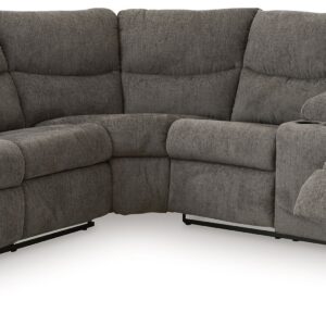 Museum - Pewter - 2-Piece Reclining Sectional With Raf Reclining Loveseat With Console