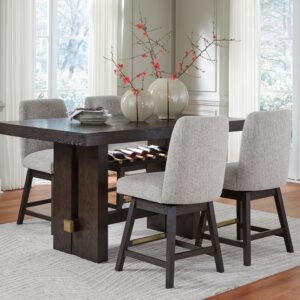 Burkhaus - Dark Brown - 5 Pc. - Rectangular Counter Table, 4 Barstools