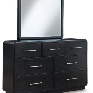 Rowanbeck - Black - Dresser And Mirror