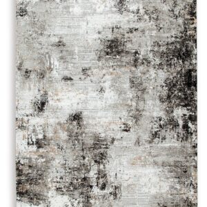 Langwell - Black / Gray / White - Extra Large Rug