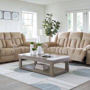 Tip-Off - Wheat - 2 Pc. - Power Reclining Sofa, Power Reclining Loveseat