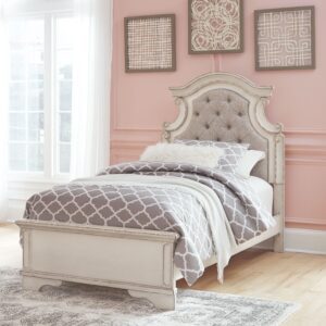 Realyn - Chipped White - Twin Upholstered Panel Bed