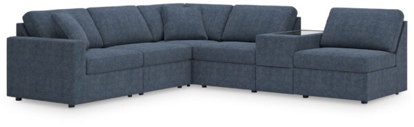 Modmax - Ink - 6-Piece Sectional With Storage Console And 3 Armless Chairs