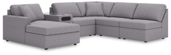 Modmax - Granite - 6-Piece Sectional With Laf Corner Chaise And Audio System Console