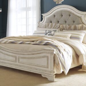Realyn - Two-tone - Queen Upholstered Panel Bed