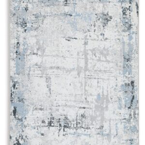 Emertonly - Blue / White / Gray - Washable Large Rug