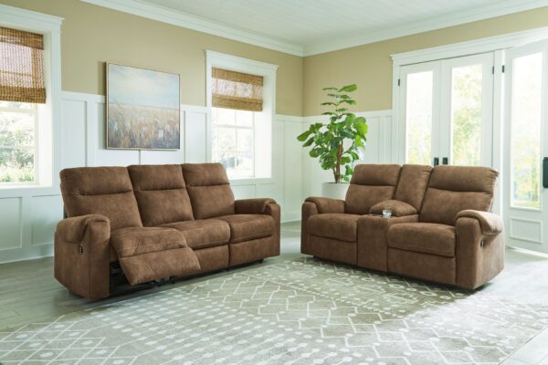 Edenwold - Brindle - 2 Pc. - Reclining Sofa, Reclining Loveseat With Console