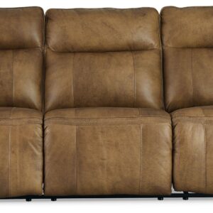 Game Plan - Caramel - PWR REC Sofa with ADJ Headrest