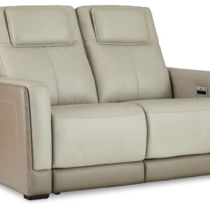 Battleville - Almond - PWR REC Loveseat/Adj Headrest