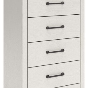 Linnocreek - White / Warm Brown - Four Drawer Chest