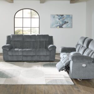 Tip-Off - Slate - 2 Pc. - Power Reclining Sofa, Power Reclining Loveseat