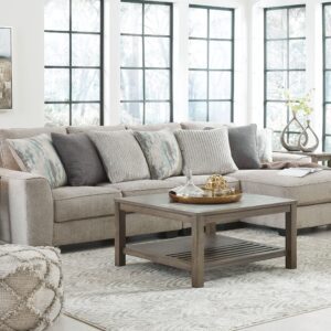 Ardsley - Pewter - Right Arm Facing Corner Chaise with Loveseat 3 Pc Sectional