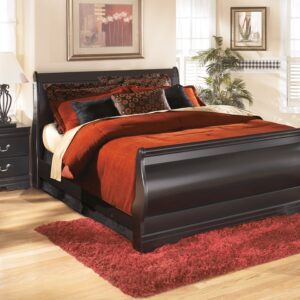 Huey Vineyard - Black - Queen Sleigh Bed