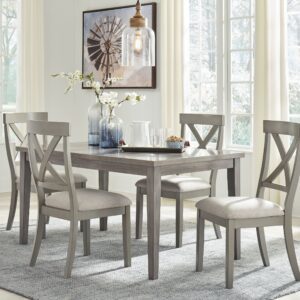 Parellen - Gray - 5 Pc. - Dining Room Table, 4 Side Chairs