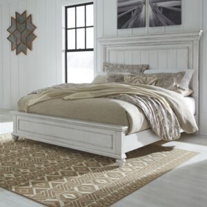 Kanwyn - Whitewash - Queen Panel Bed