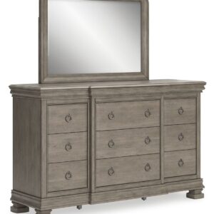 Lexorne - Gray - Dresser And Mirror