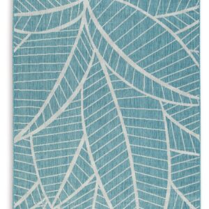 Hulsia - Ivory / Aqua - Medium Rug
