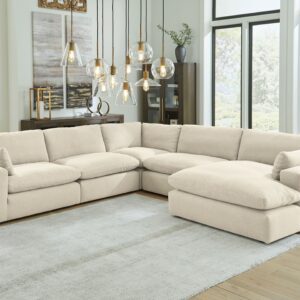 Elyza - Linen - Right Arm Facing Corner Chaise 5 Pc Sectional