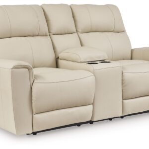 Dahlmoore - Almond - Dbl Power Reclining Loveseat With Console