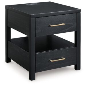 Winbardi - Black - Rectangular End Table