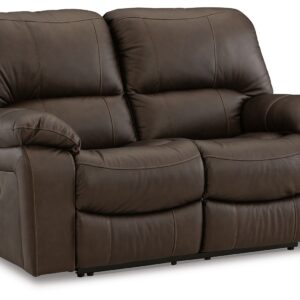 Leesworth - Dark Brown - Reclining Power Loveseat