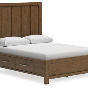 Cabalynn - Light Brown - Queen Panel Bed With Storage