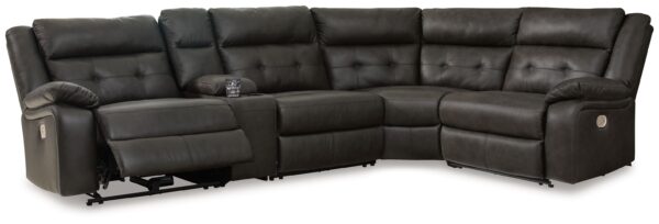 Mackie Pike - Storm - 5-Piece Power Reclining Sectional With Storage Console