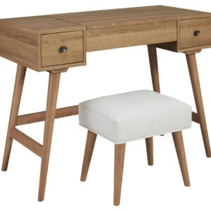 Thadamere - Light Brown - Vanity/UPH Stool (Set of 2)