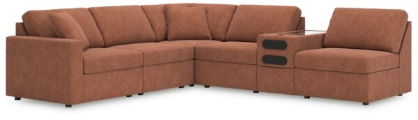 Modmax - Spice - 6-Piece Sectional With Audio System Console and 3 Armless Chairs