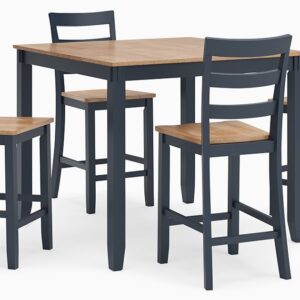 Gesthaven - Natural / Blue - Dining Room Counter Table Set (Set of 5)