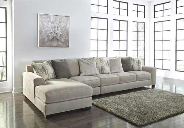 Ardsley - Pewter - Left Arm Facing Corner Chaise with Sofa 3 Pc Sectional